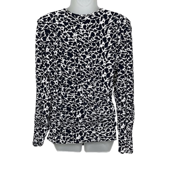 ISABEL MARANT ÉTOILE Black White Print Slade Top Women’s Size Small - Picture 10 of 11